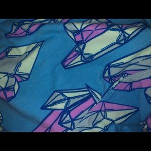 LuLaRoe LEGGINGS TC Crystals blue tall and curvy